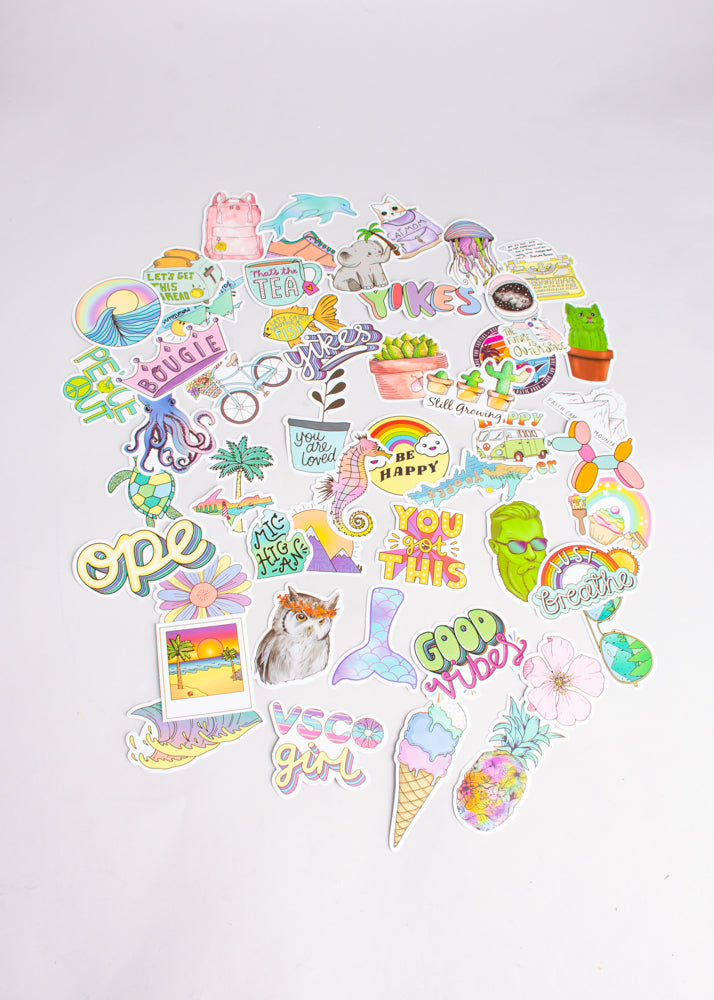 Set 50 multicolored stickers MULTICOLORED