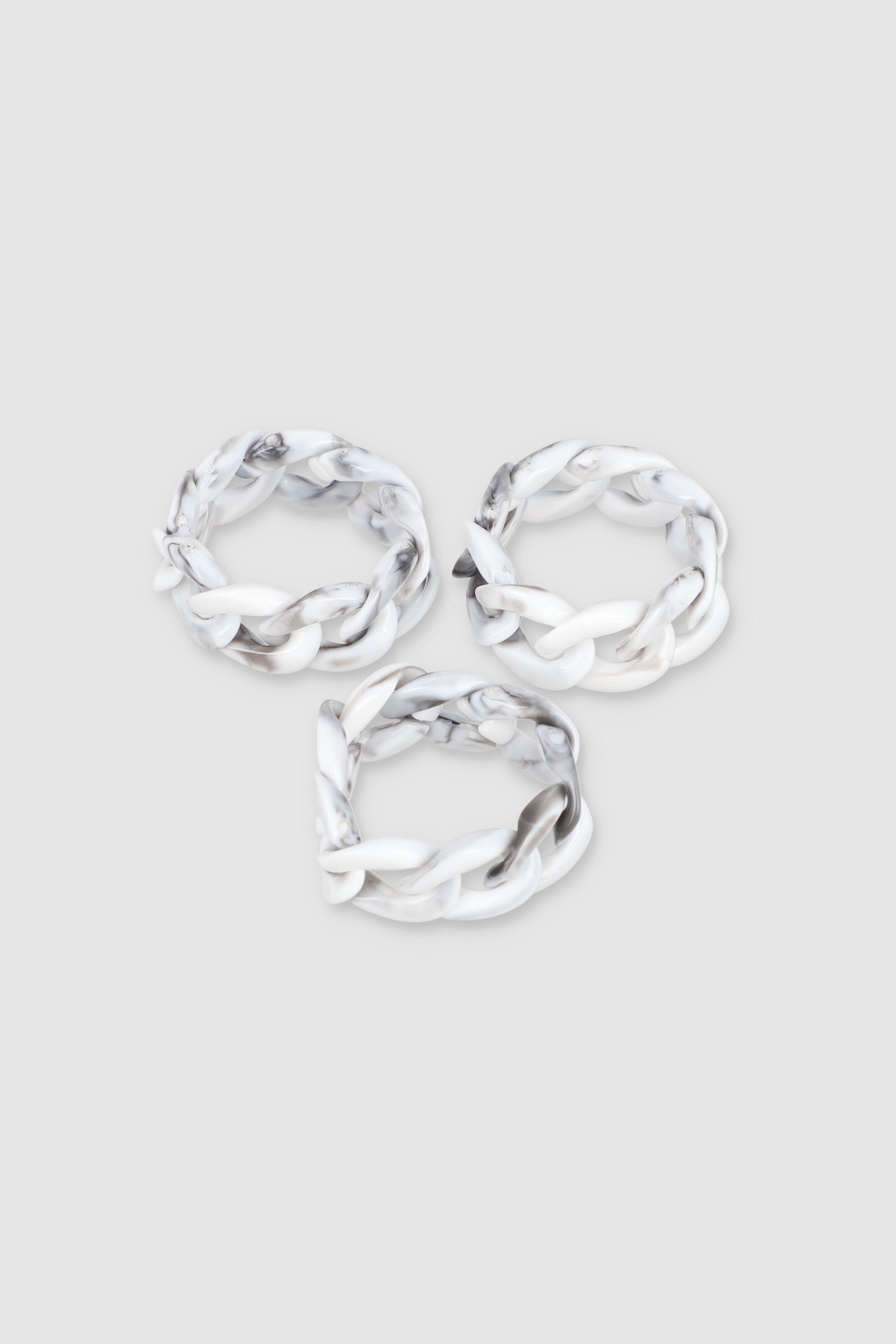 Carey chain rings WHITE