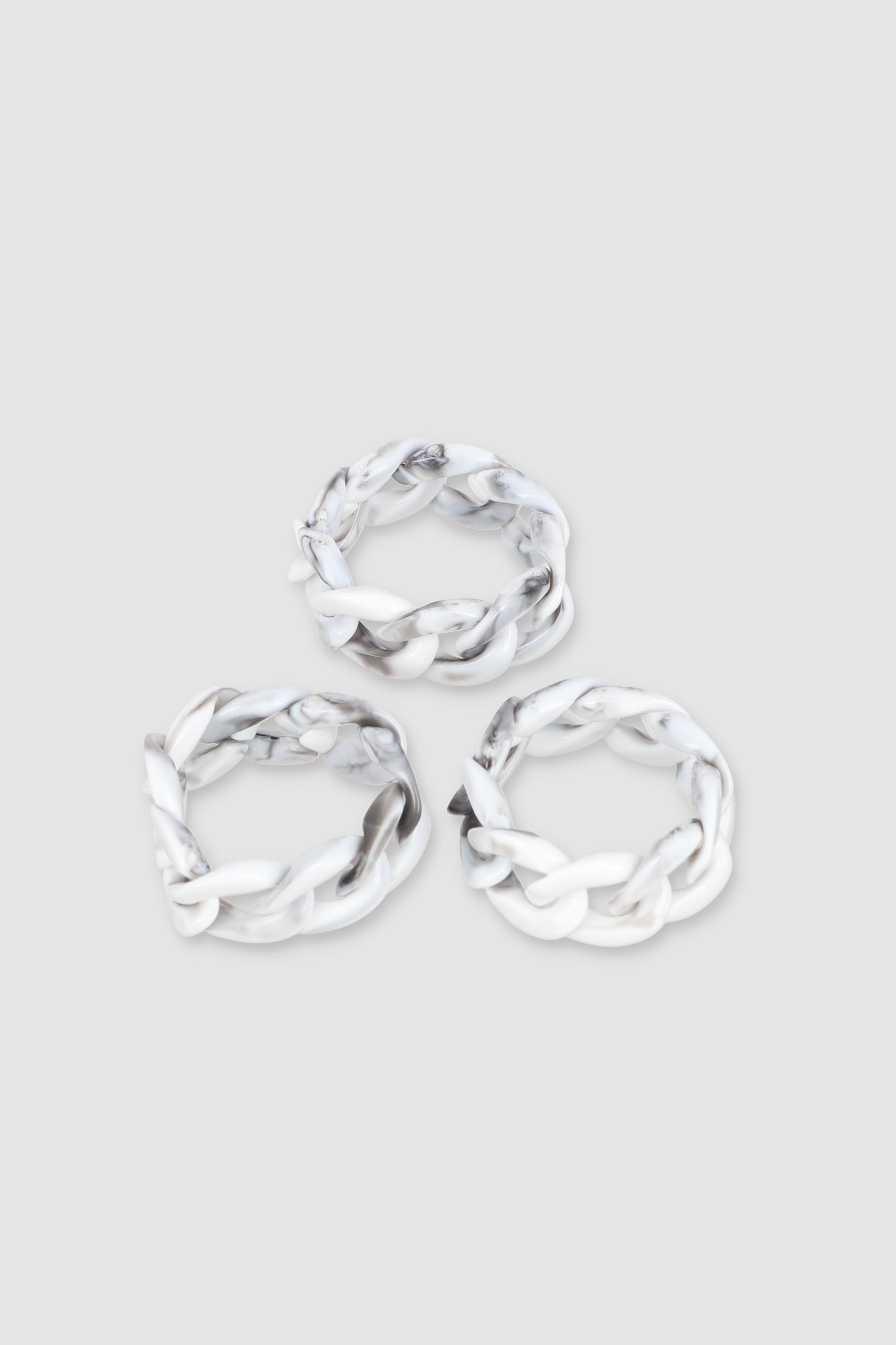 Carey chain rings WHITE