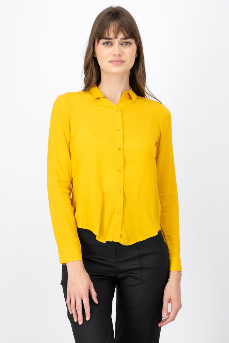 Camisa Manga Larga Lisa AMARILLO OBSCURO