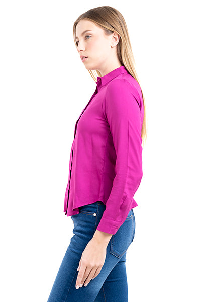 Camisa Manga Larga Lisa MAGENTA