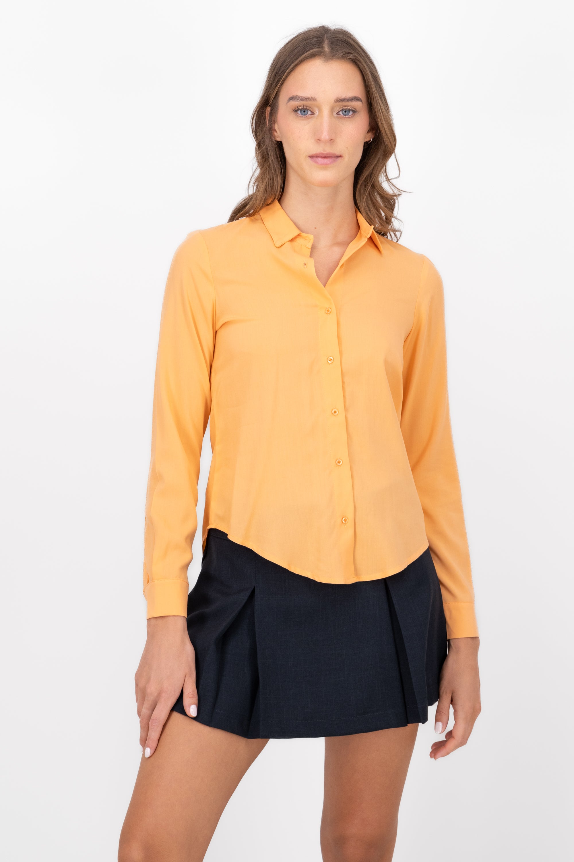 Camisa Manga Larga Lisa MANDARINA