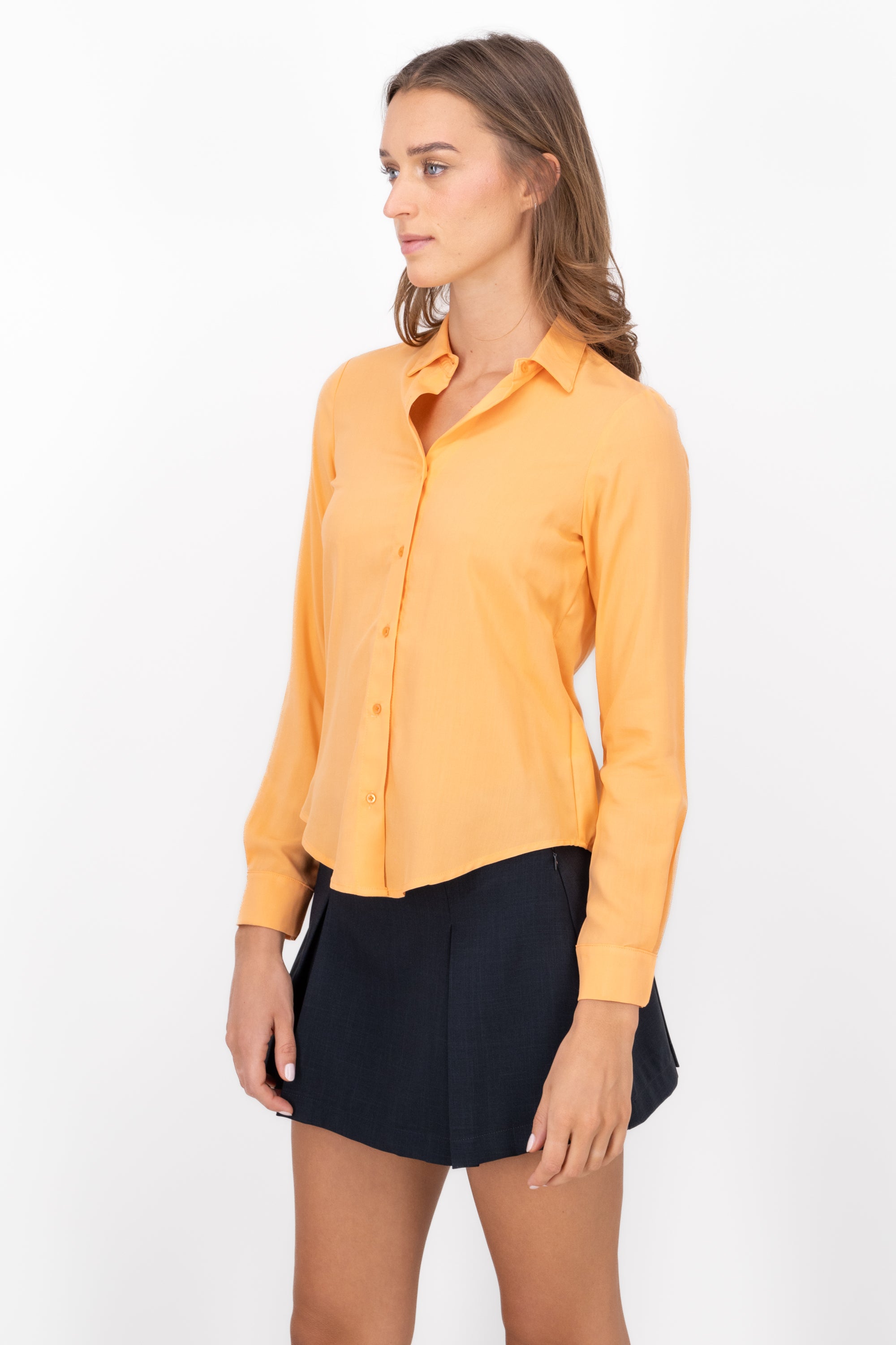 Camisa Manga Larga Lisa MANDARINA