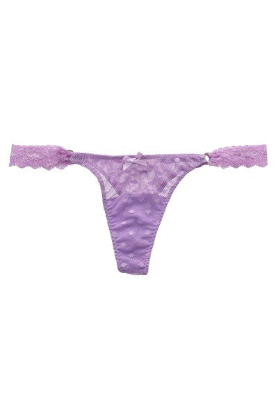 Tanga mesh rings lateral lace LILAC