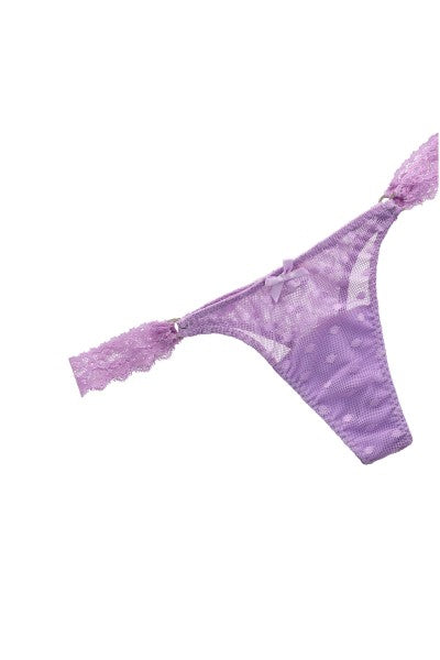 Tanga mesh rings lateral lace LILAC