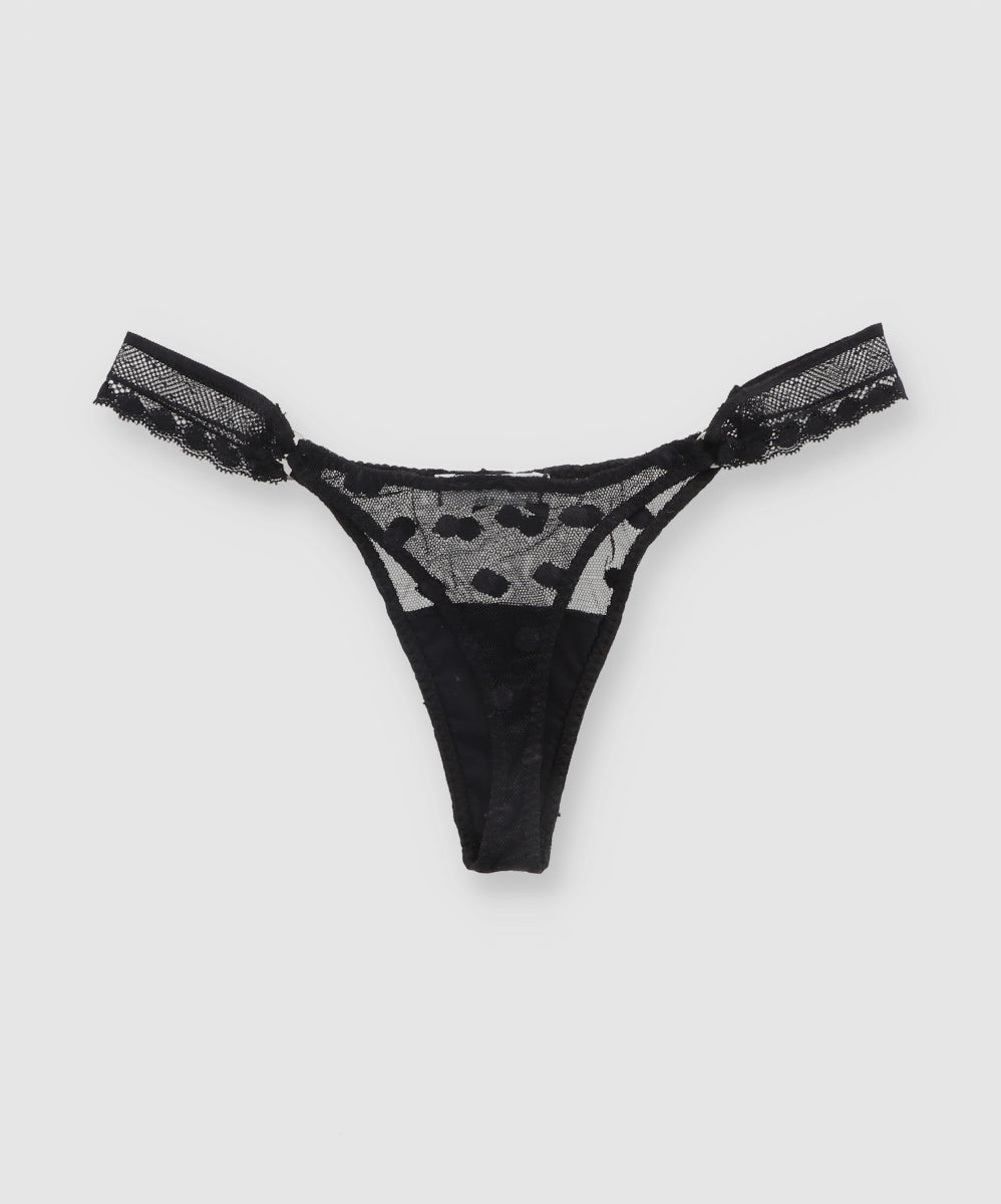 Tanga mesh rings lateral lace OIL