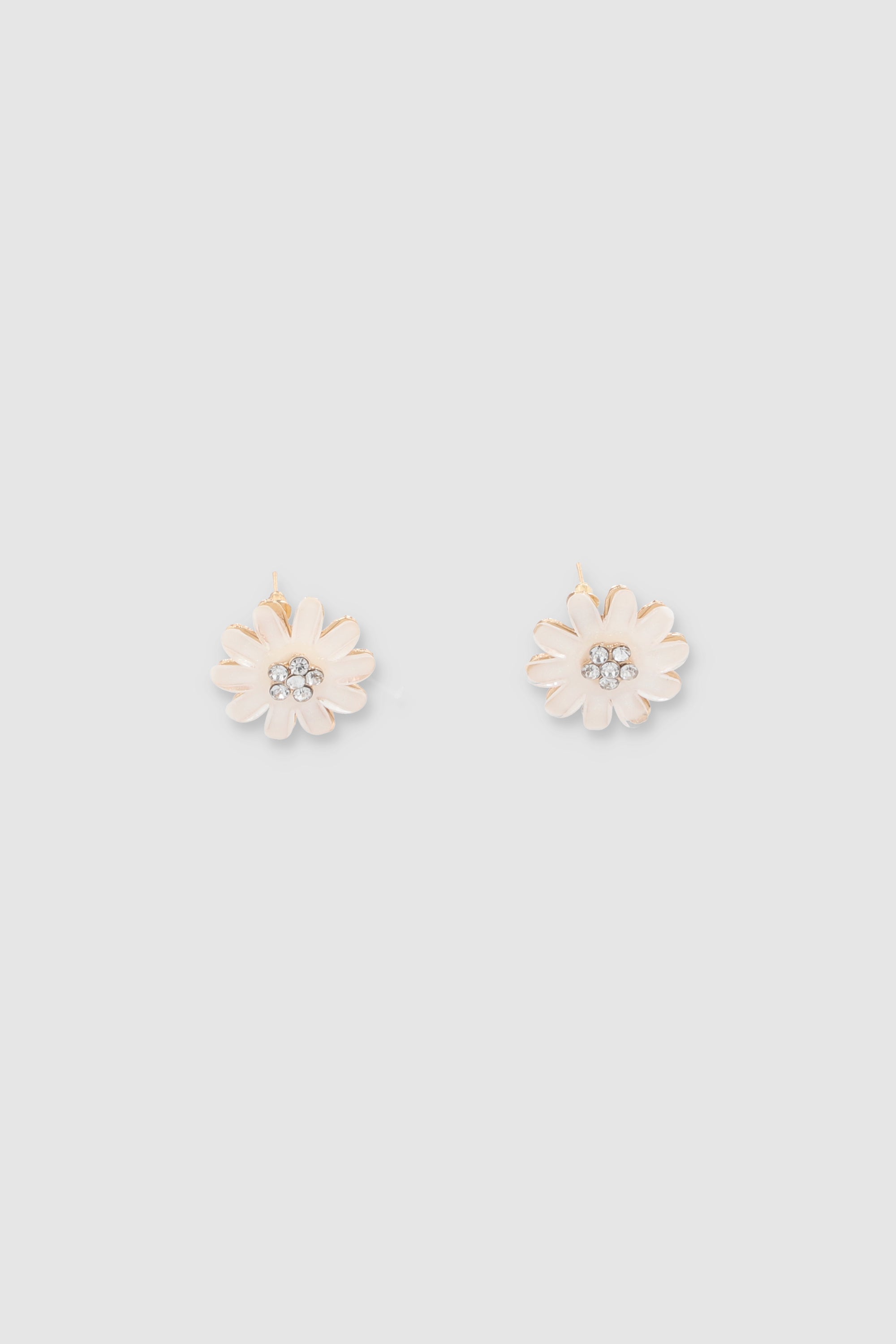 Aretes Studs Flor BEIGE