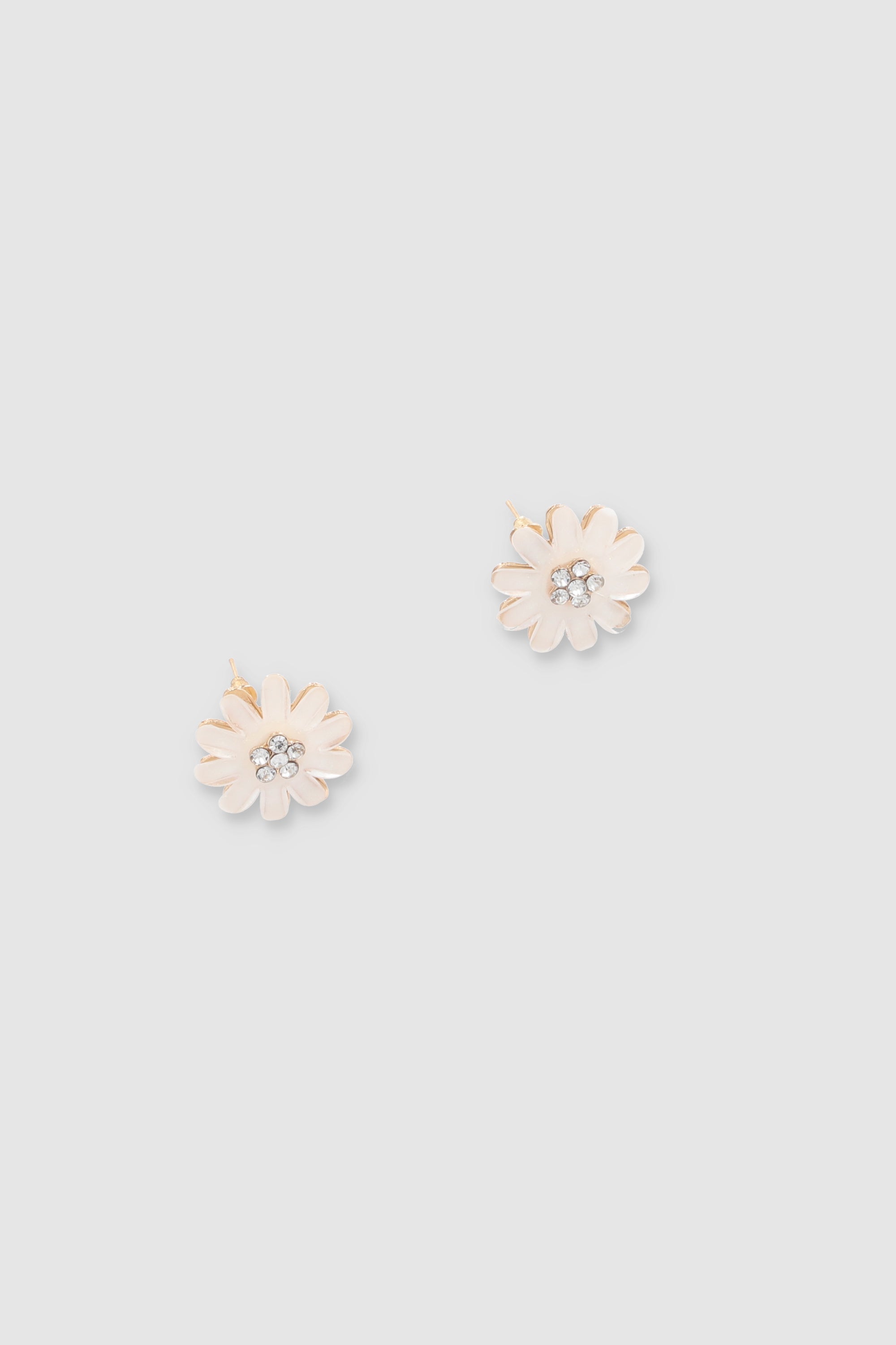 Aretes Studs Flor BEIGE