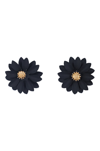 Flower earrings BLACK