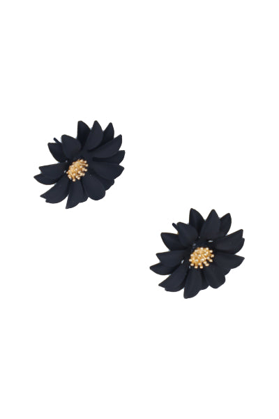 Flower earrings BLACK