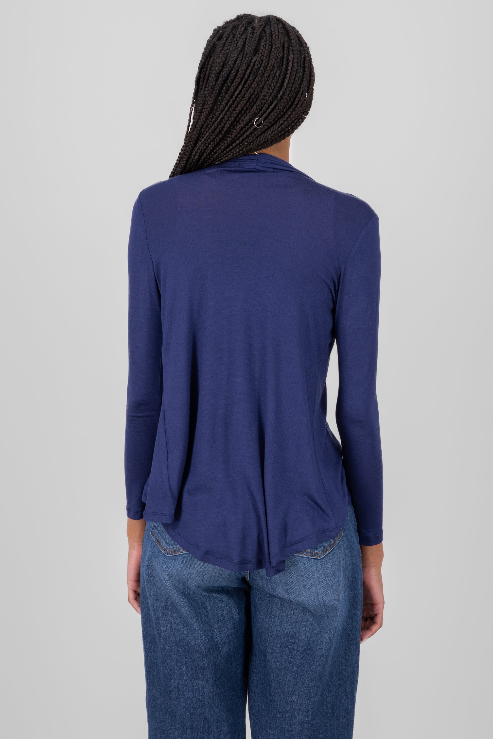 Cárdigan Corto Caída Cascada Manga Larga MARINO