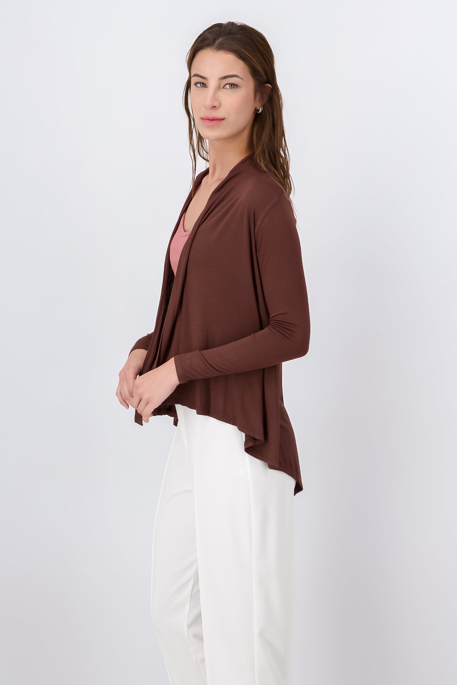 Cardigan Short Fall Waterfall Long Manga CHOCOLATE