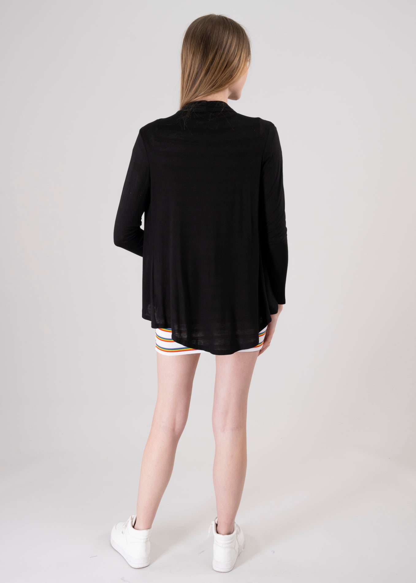 Cardigan Short Fall Waterfall Long Manga BLACK