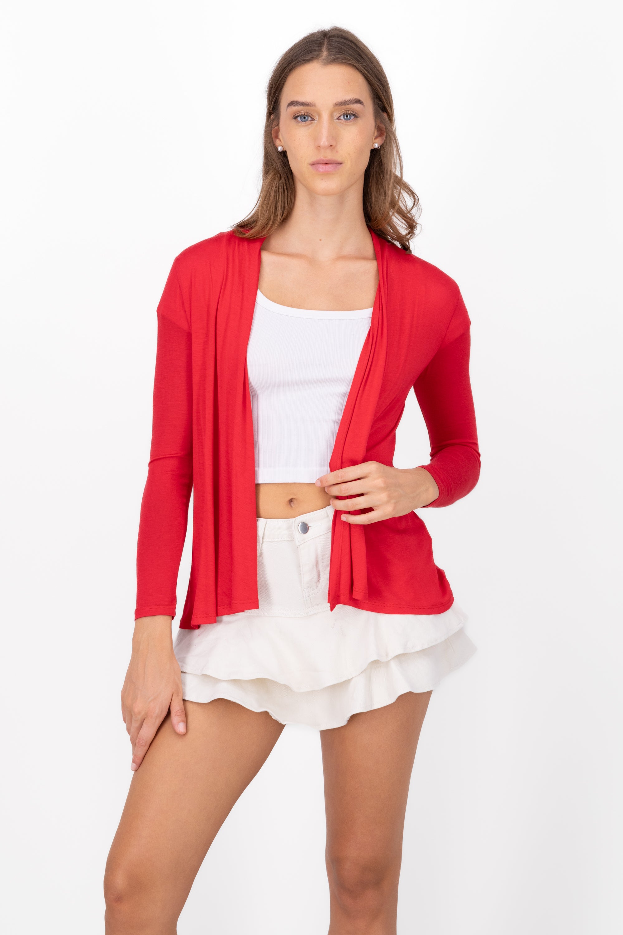 Cardigan Short Fall Waterfall Long Manga RED