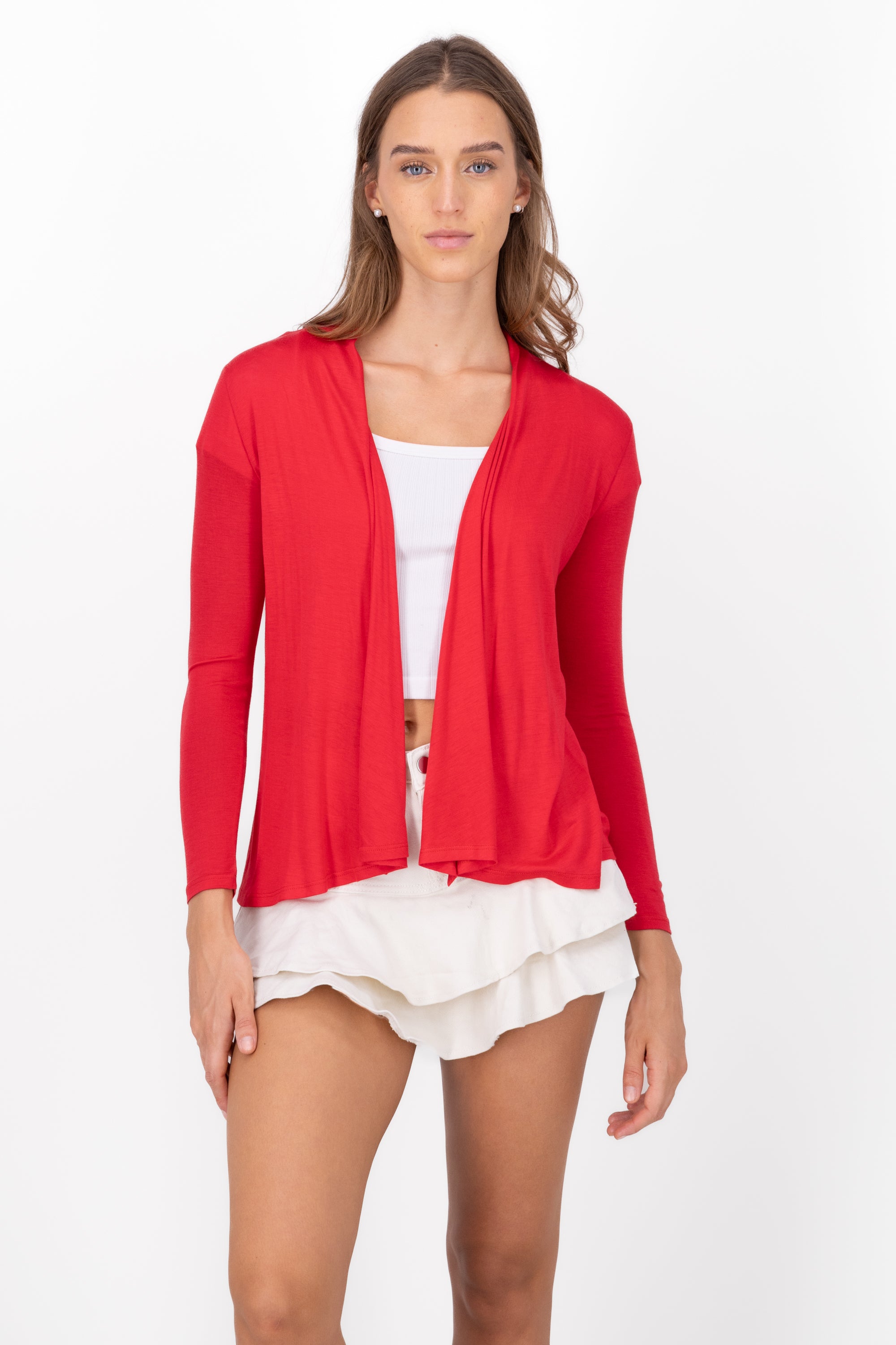 Cardigan Short Fall Waterfall Long Manga RED