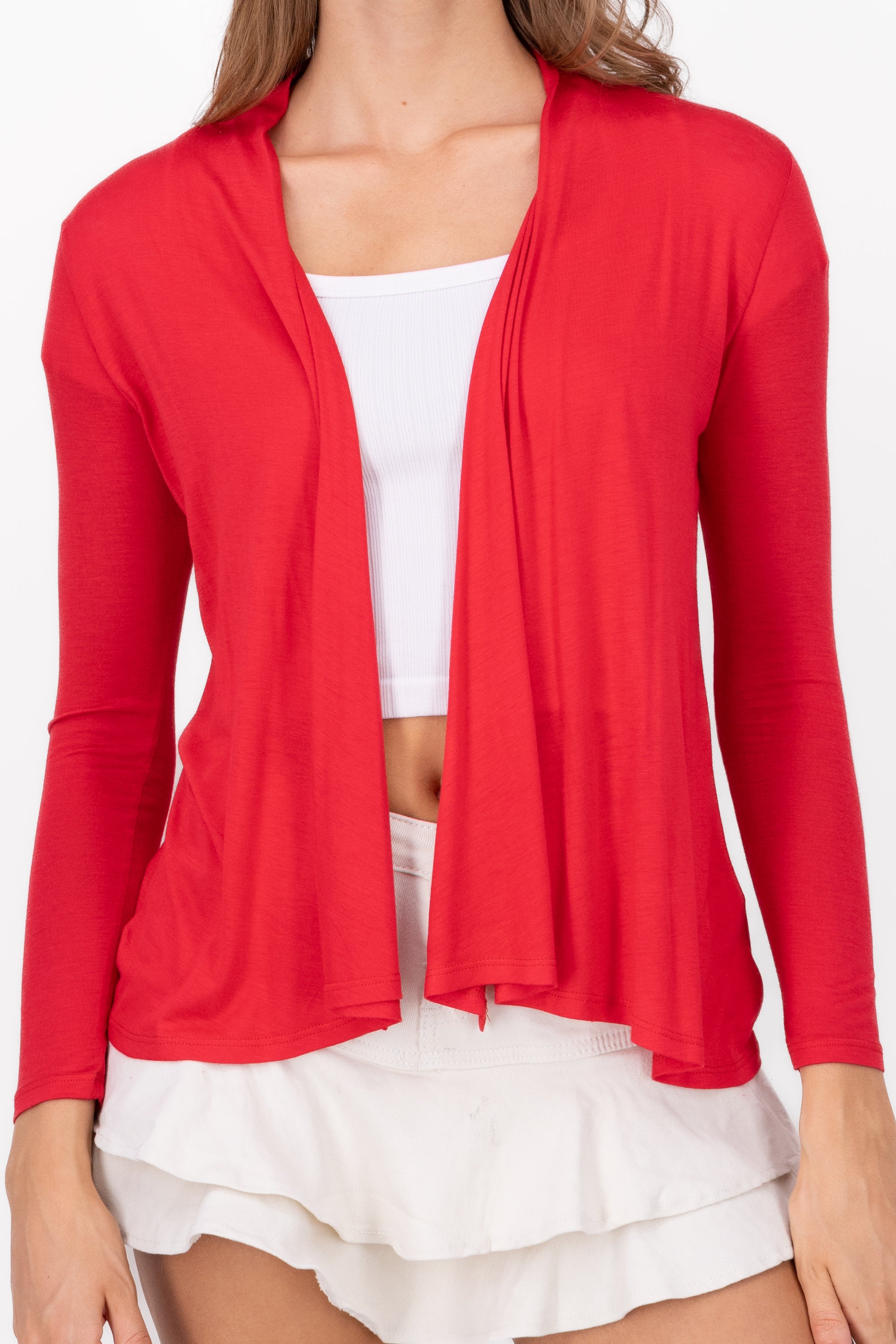 Cardigan Short Fall Waterfall Long Manga RED