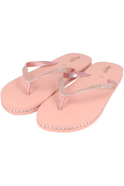 Flip flop contorno brillos ORO ROSA