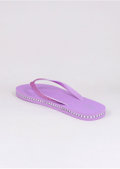 Flip flop contorno brillos LILA