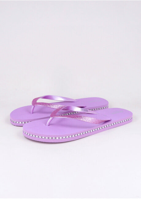 Flip flop contorno brillos LILA