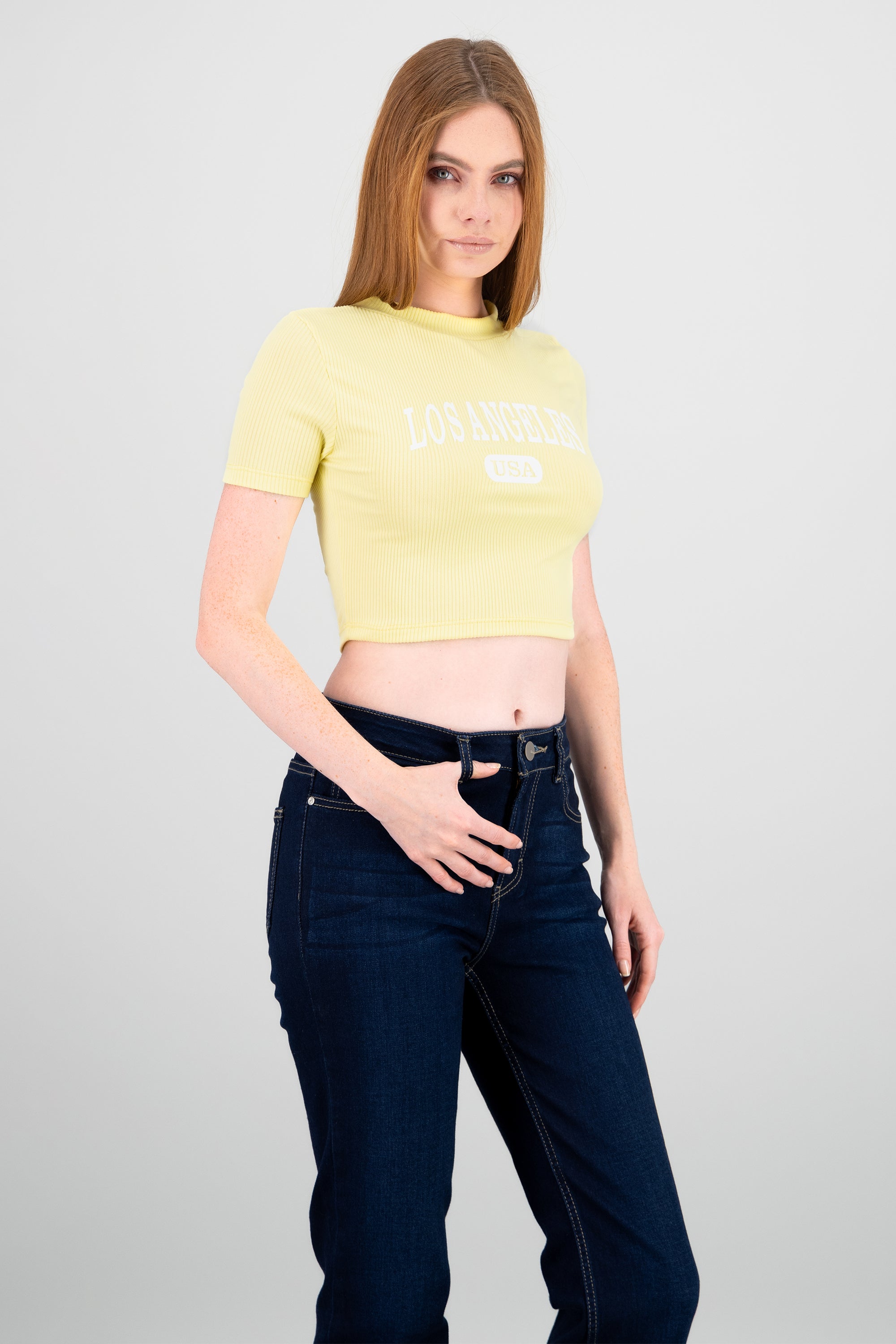 Top Cuello Alto Los Angeles AMARILLO PASTEL
