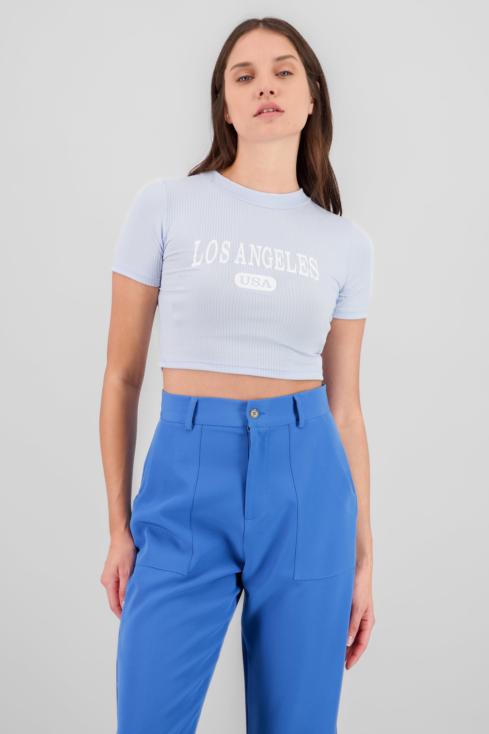 Top Cuello Alto Los Angeles AZUL PASTEL