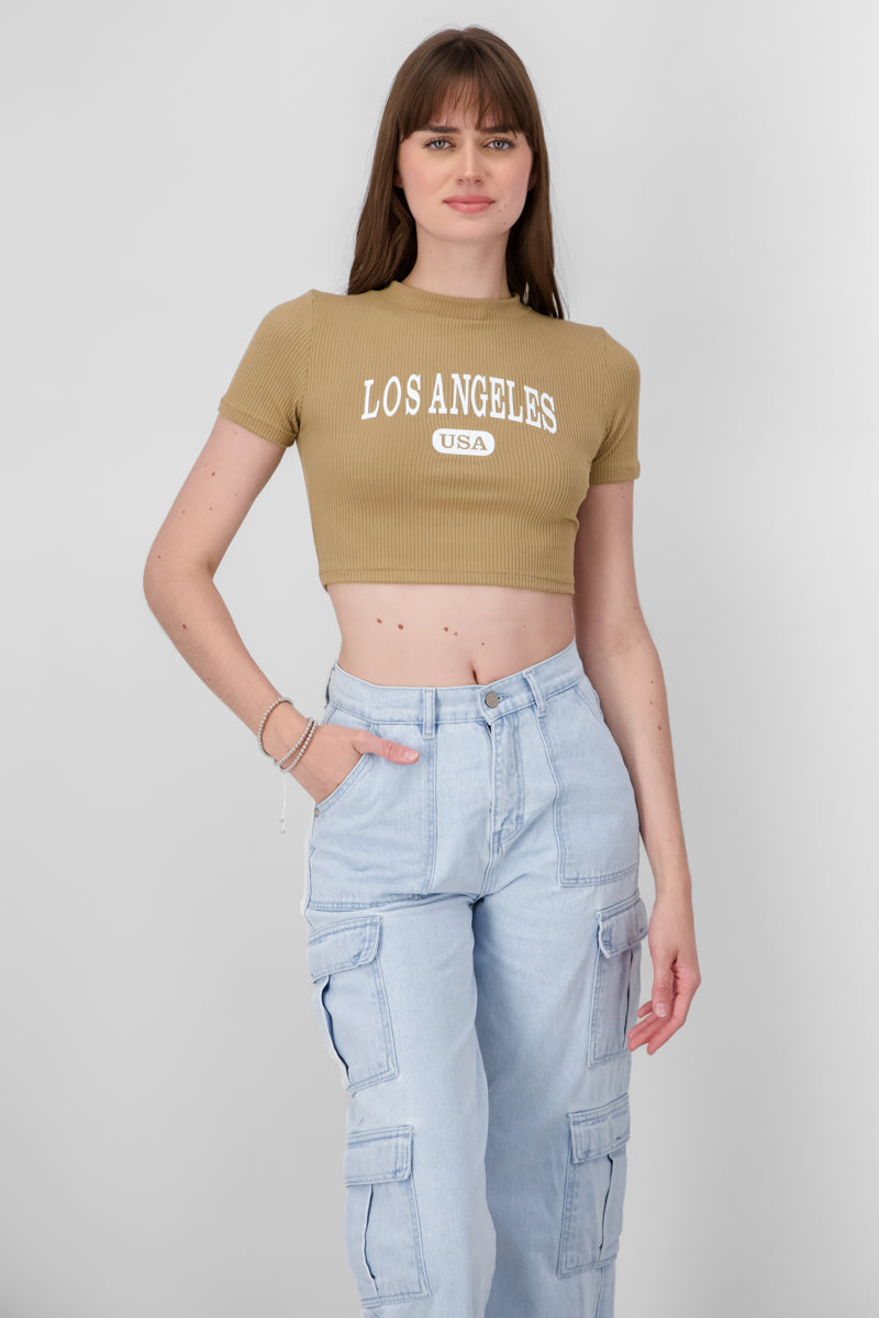 Top Cuello Alto Los Angeles KHAKI