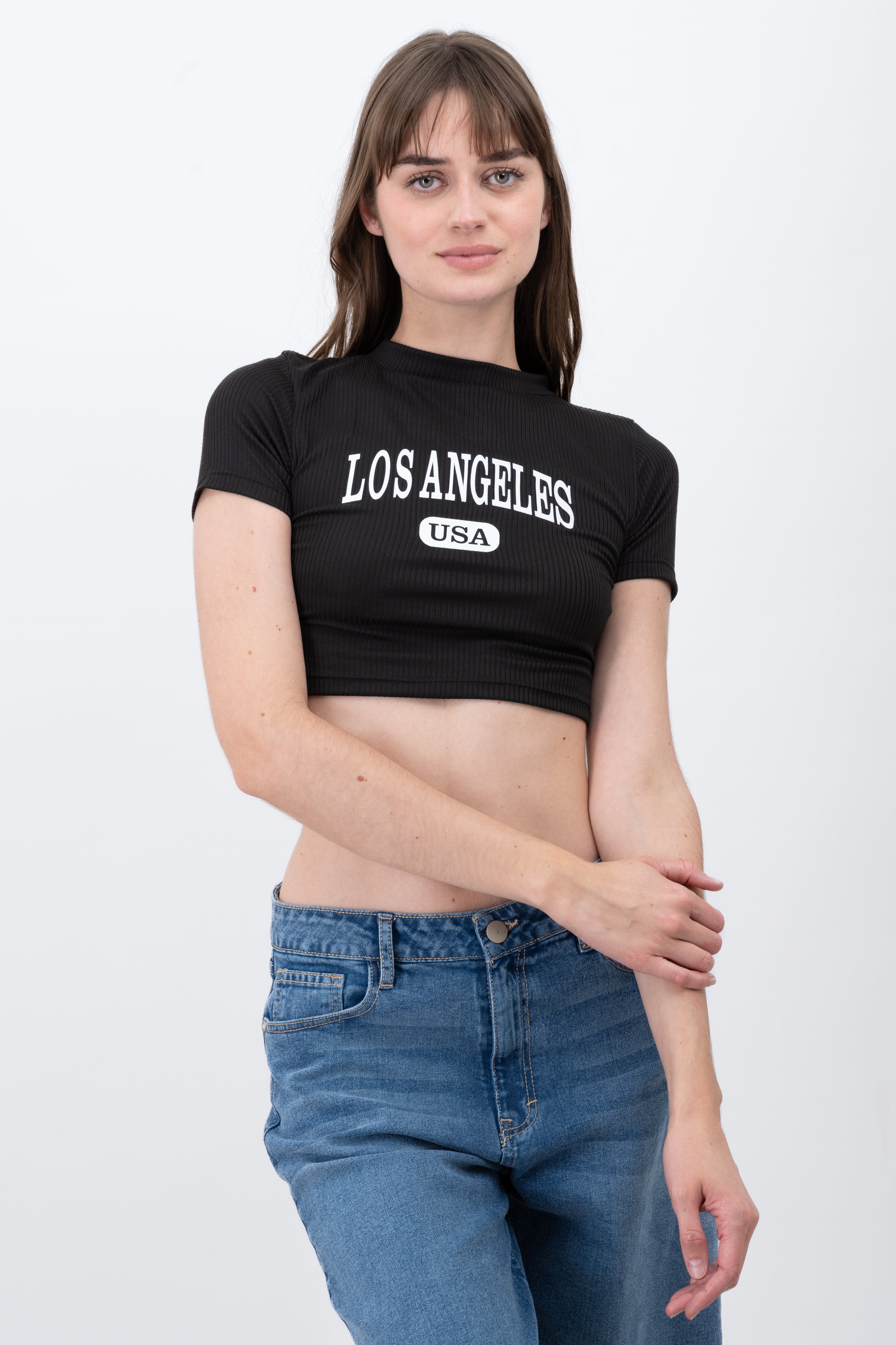 Top Cuello Alto Los Angeles NEGRO