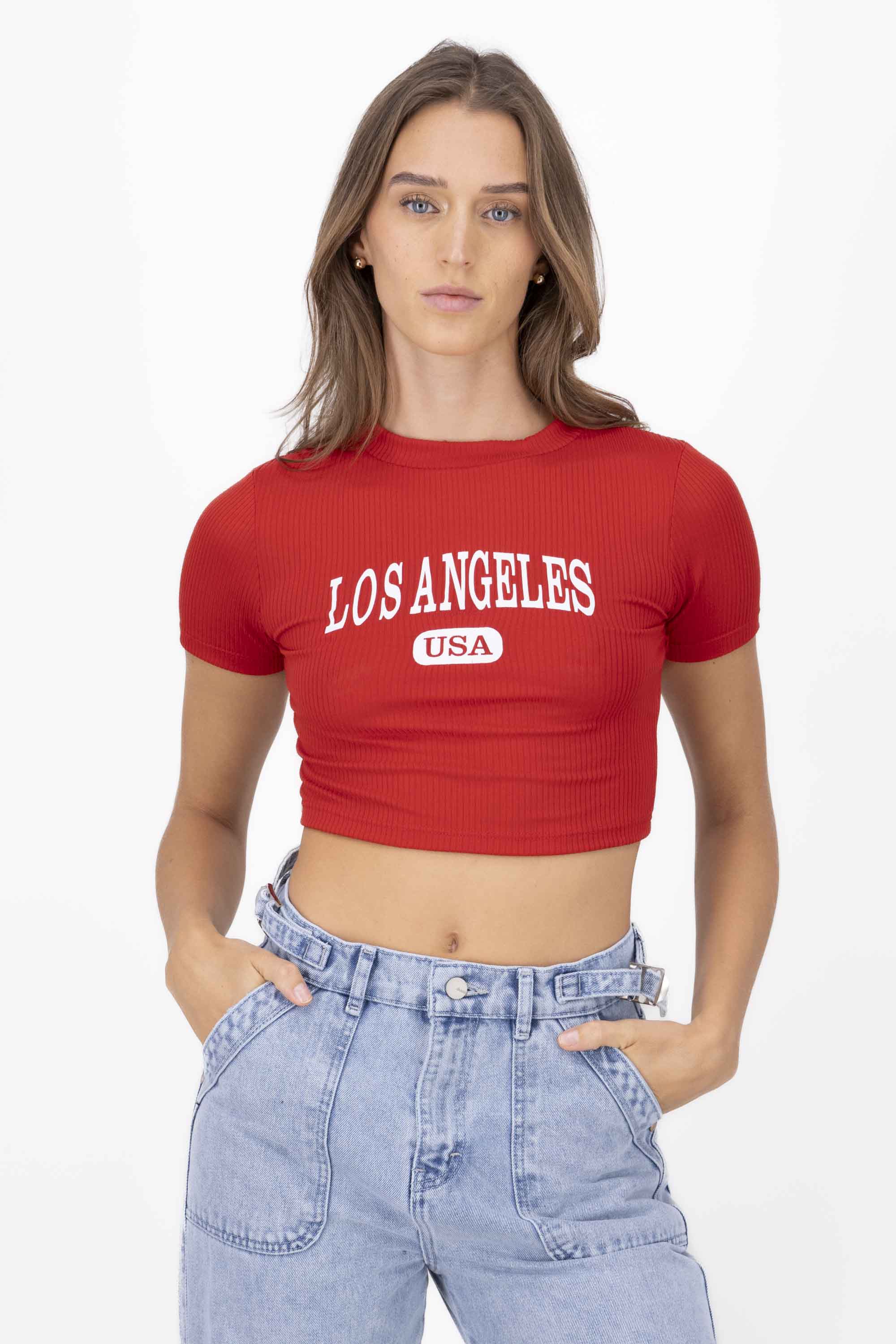 Top Cuello Alto Los Angeles ROJO QUEMADO