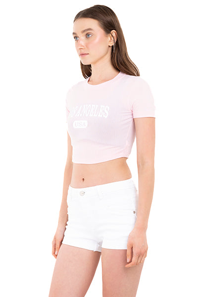 Top High Cuello Los Angeles Pastel pink