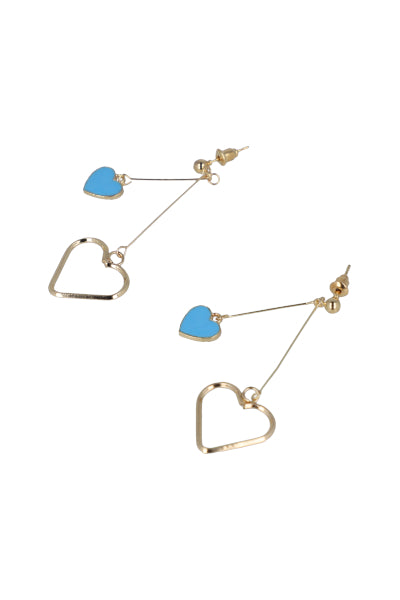 Aretes Largos Corazón AZUL