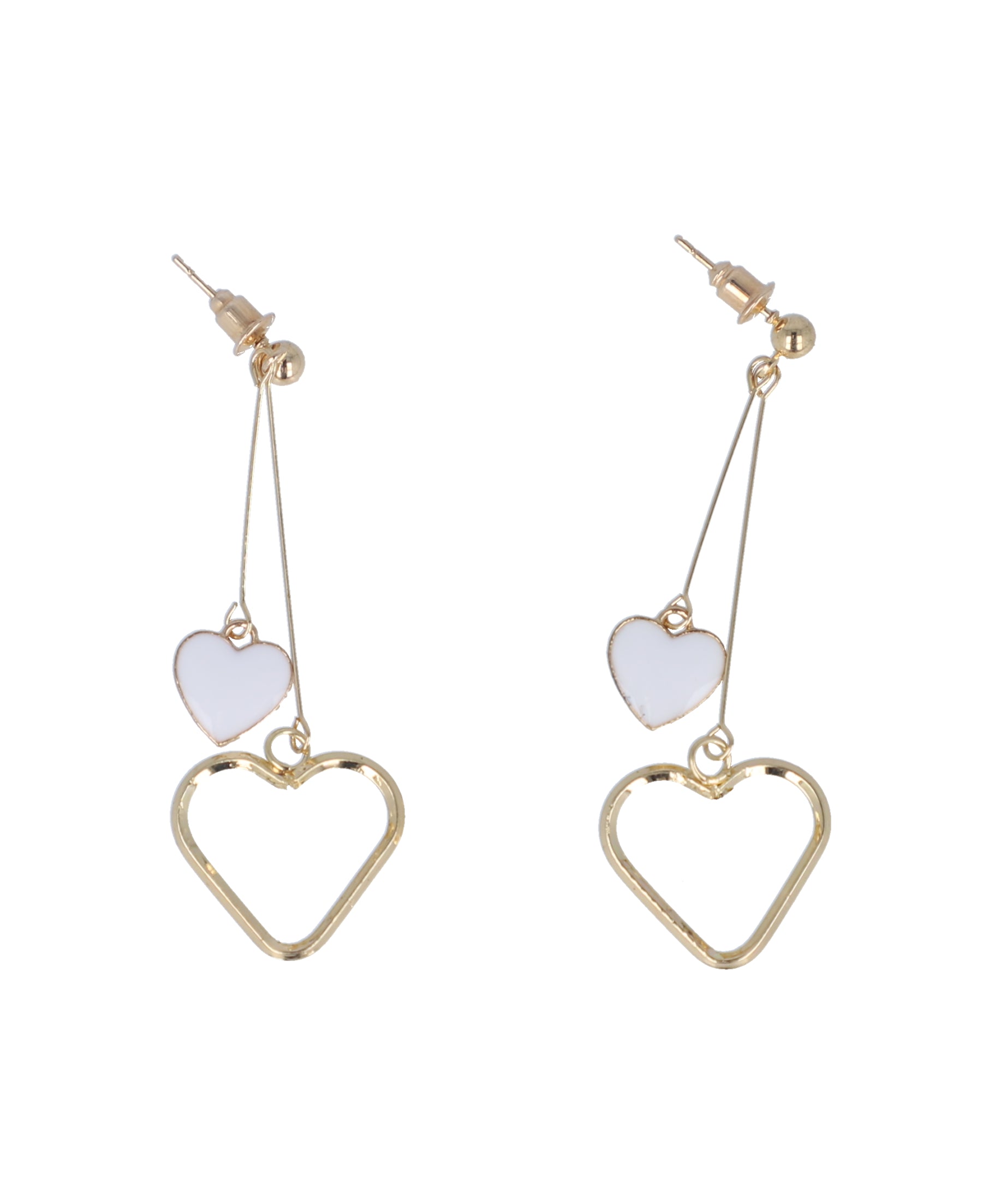 Aretes Largos Corazón BLANCO