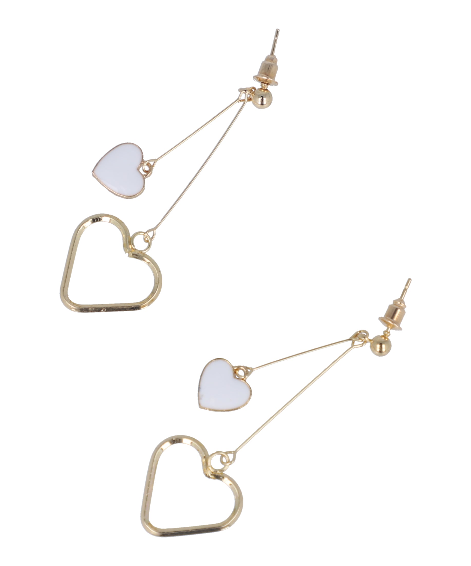 Aretes Largos Corazón BLANCO