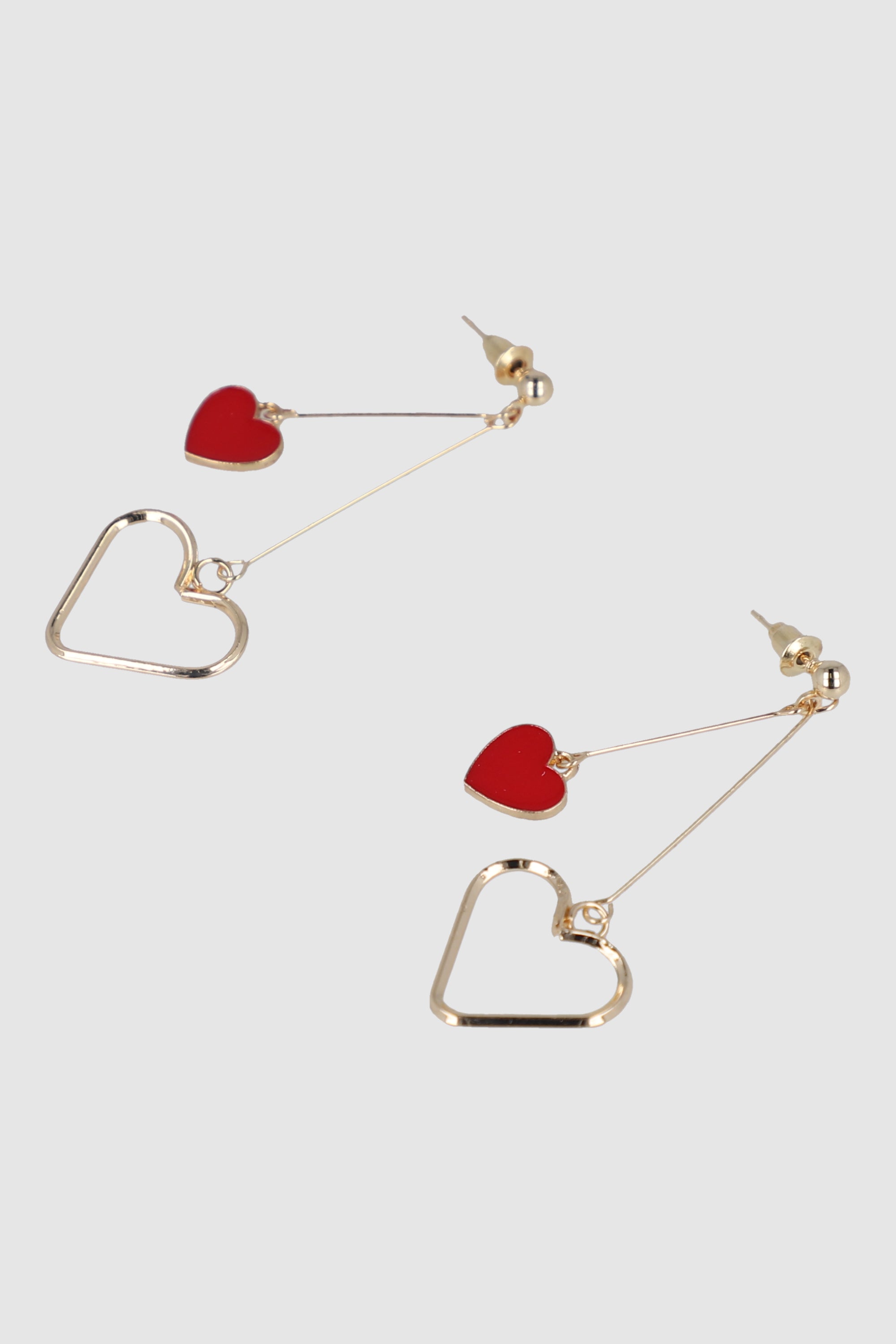 Aretes Largos Corazón ROJO