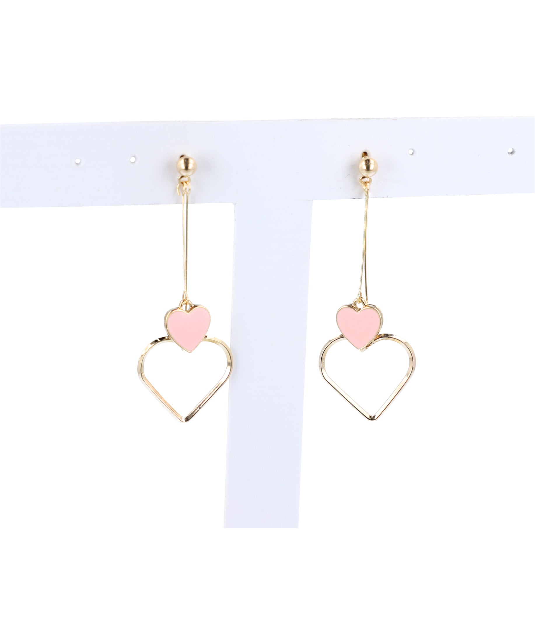 Aretes Largos Corazón PALO DE ROSA