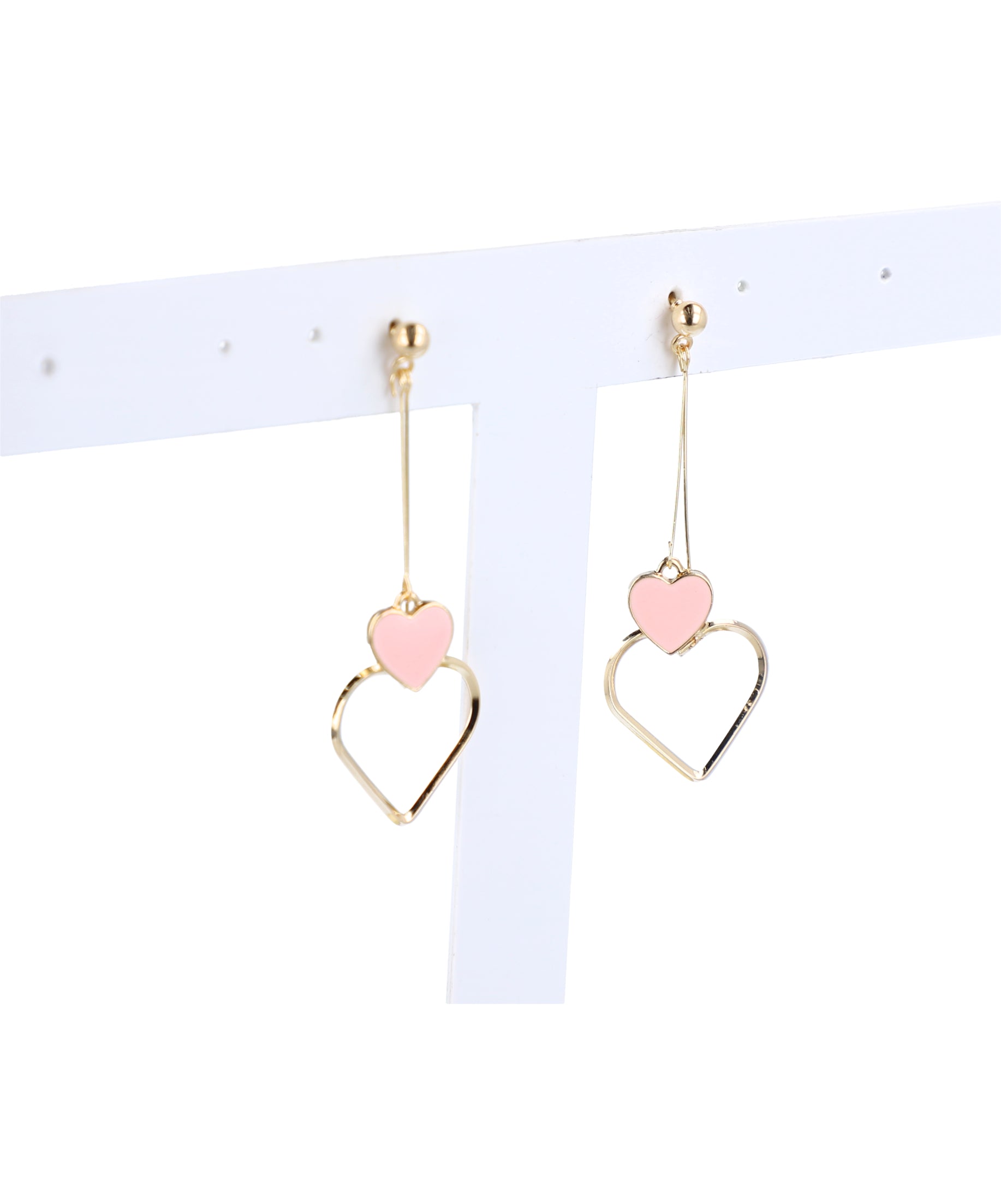 Aretes Largos Corazón PALO DE ROSA