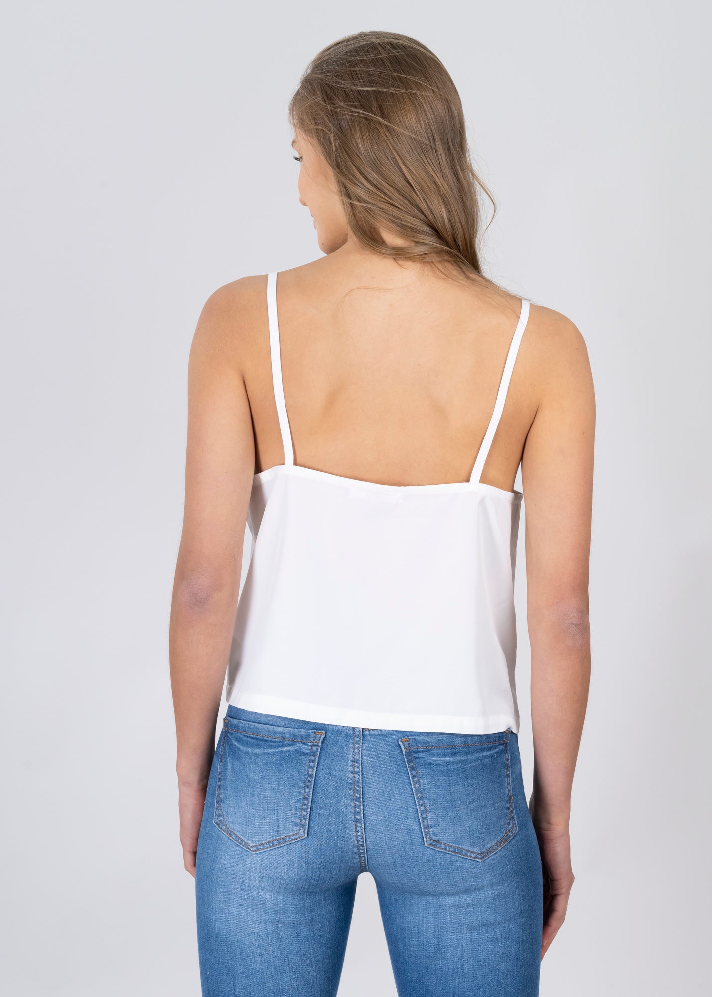 Light straps blouse WHITE