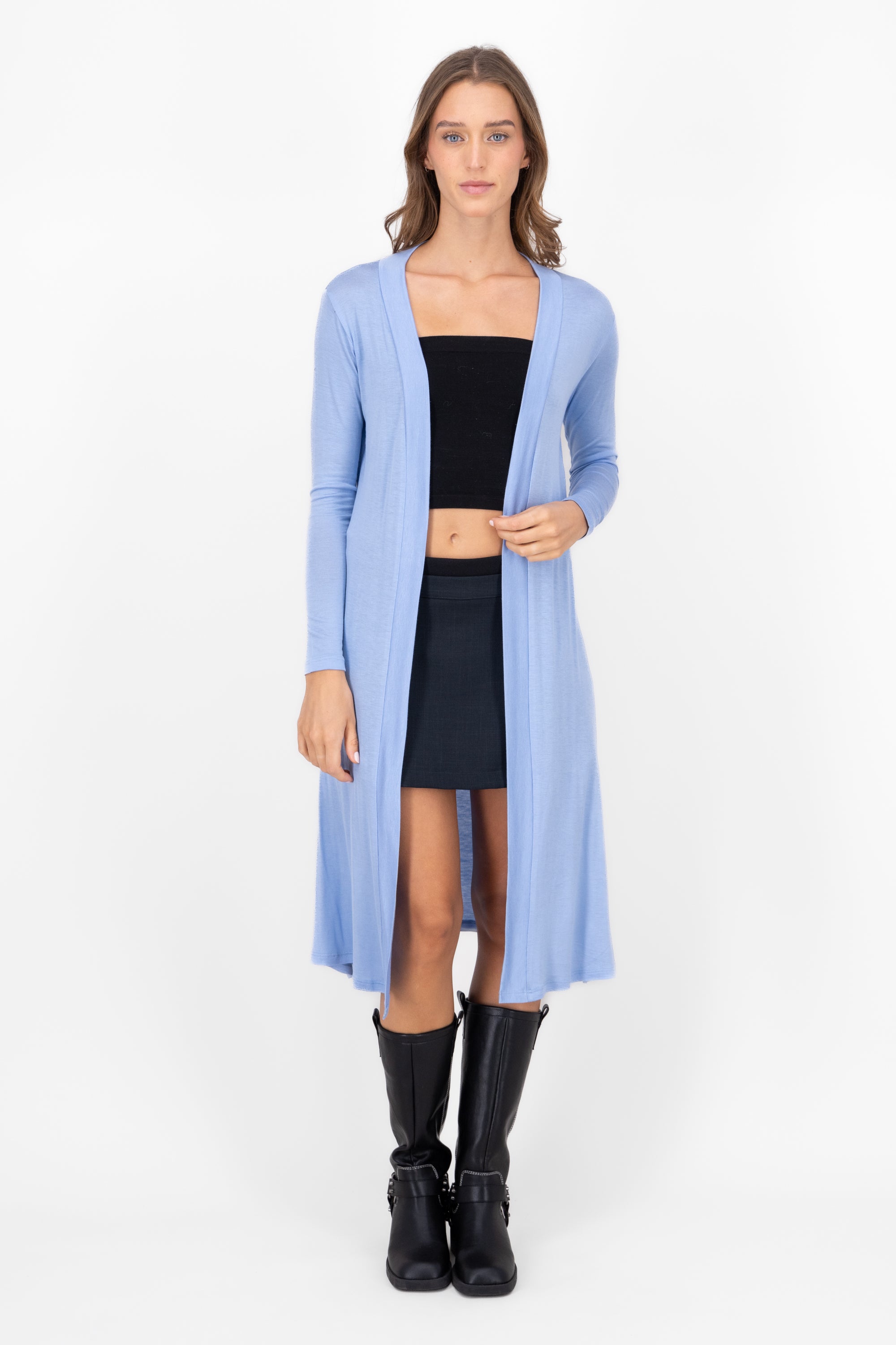 Light long cardigan PASTEL BLUE