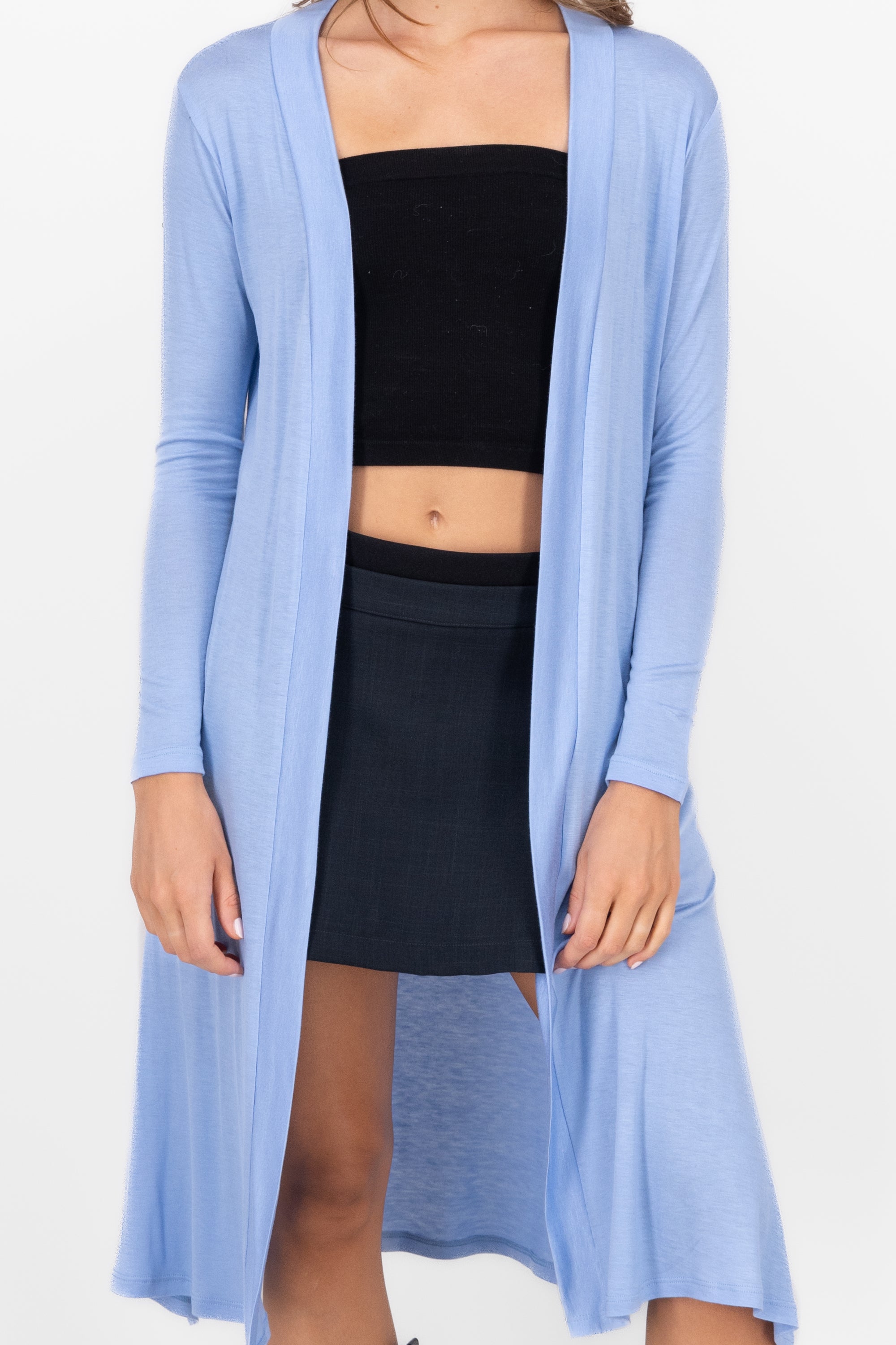 Light long cardigan PASTEL BLUE