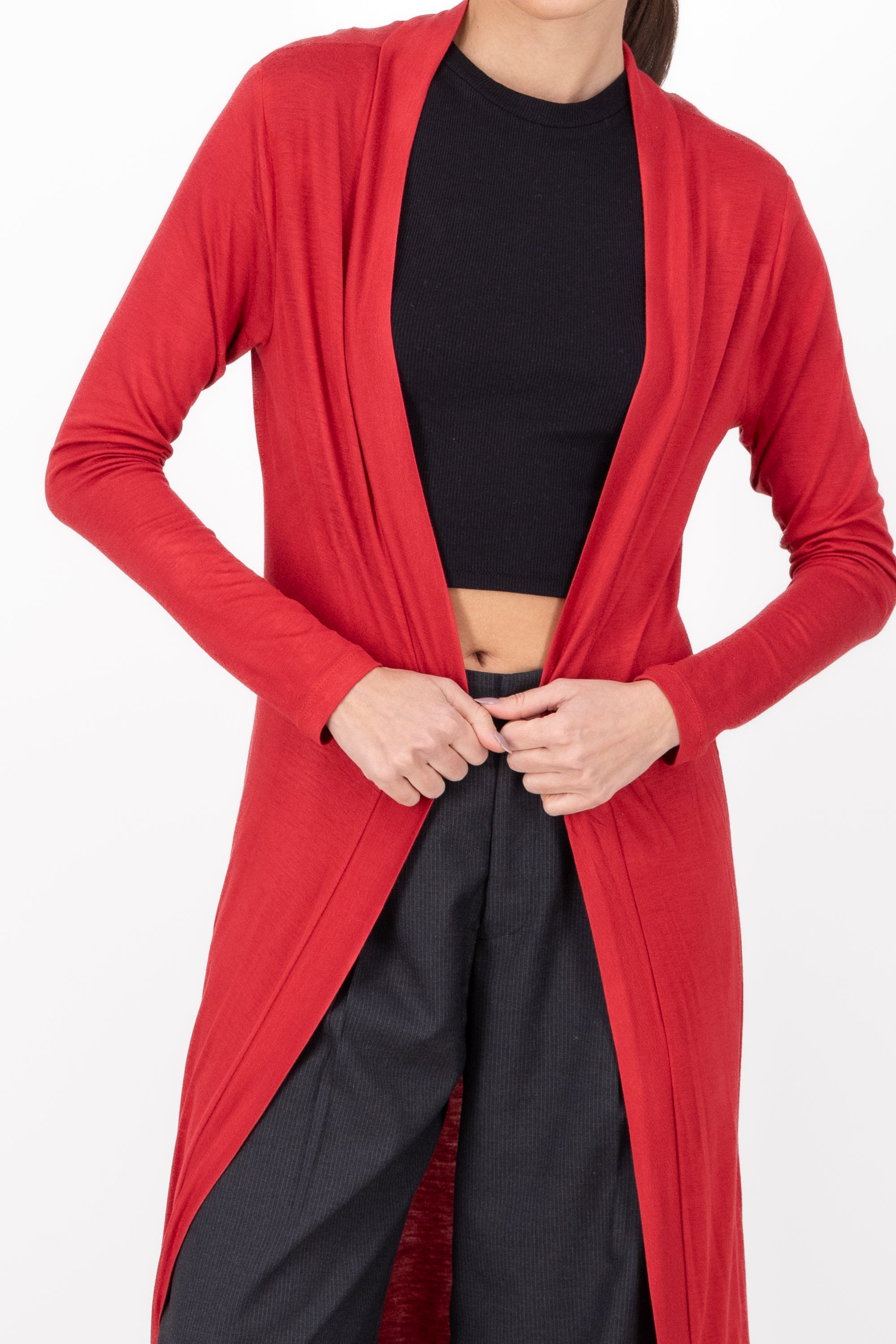 Light long cardigan RED