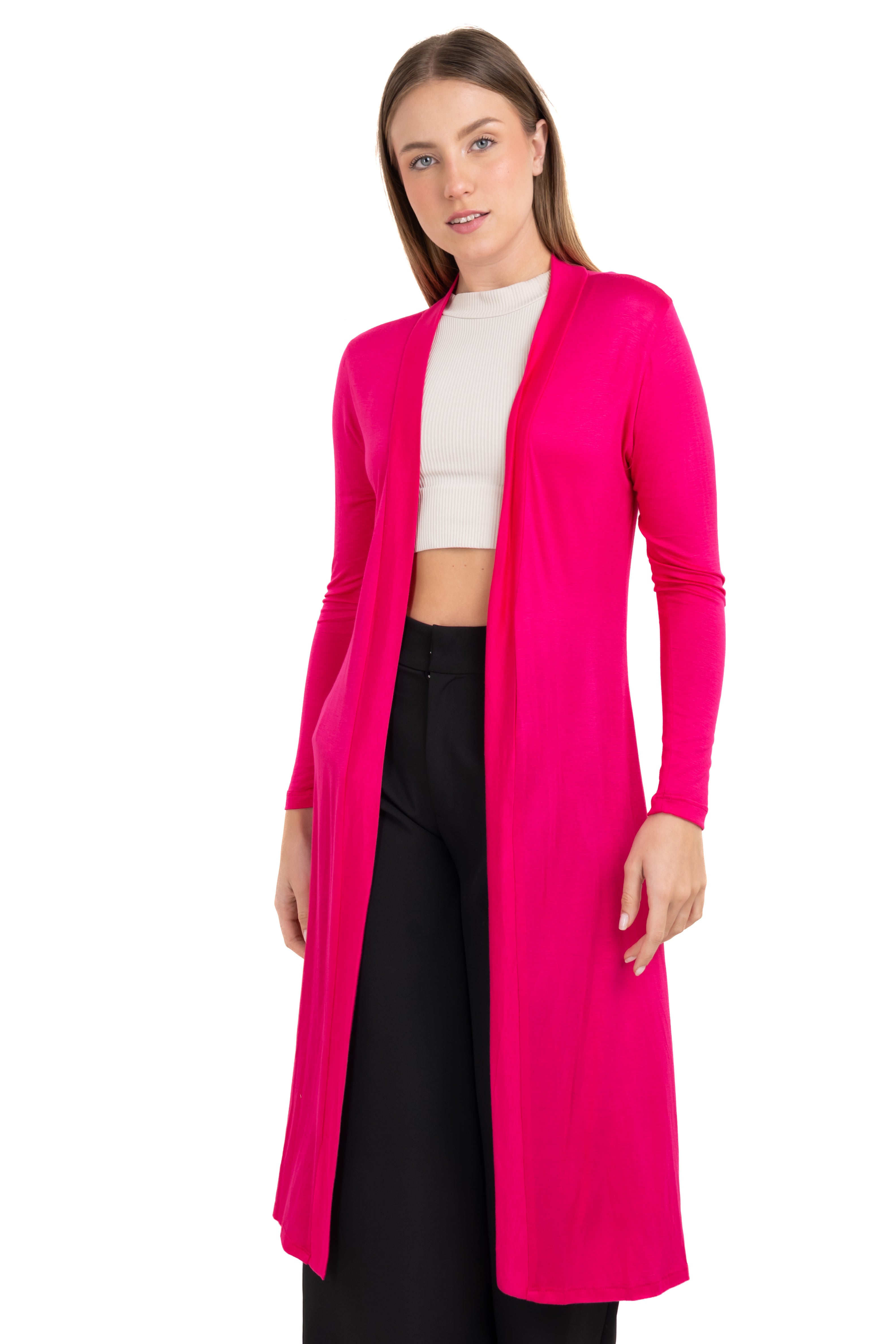 Light long cardigan MAGENTA