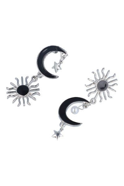 Aretes Colgante Sol Luna PLATA