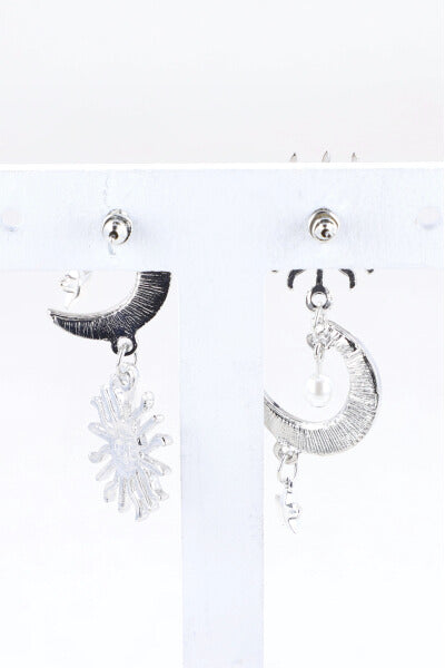 Aretes Colgante Sol Luna PLATA