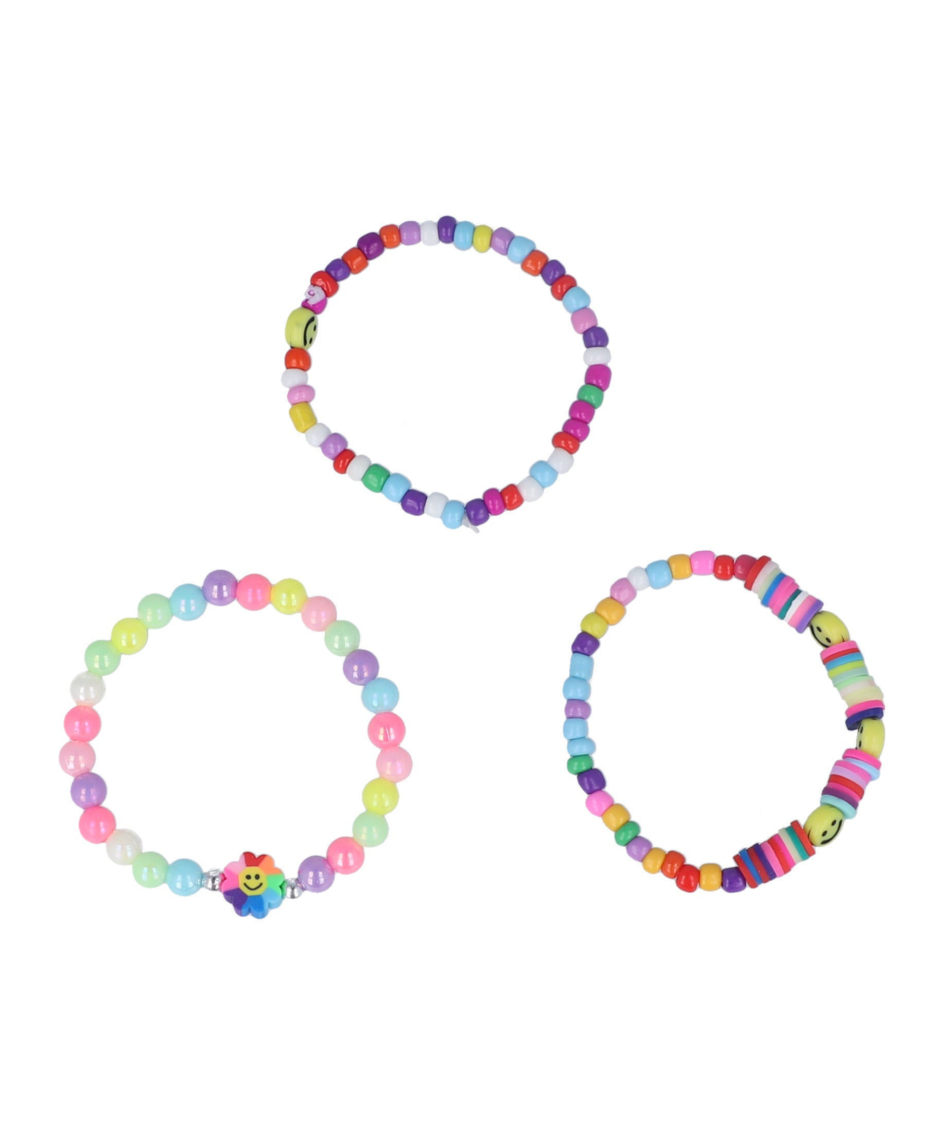 Set 3 bracelets Happy face MULTICOLORED