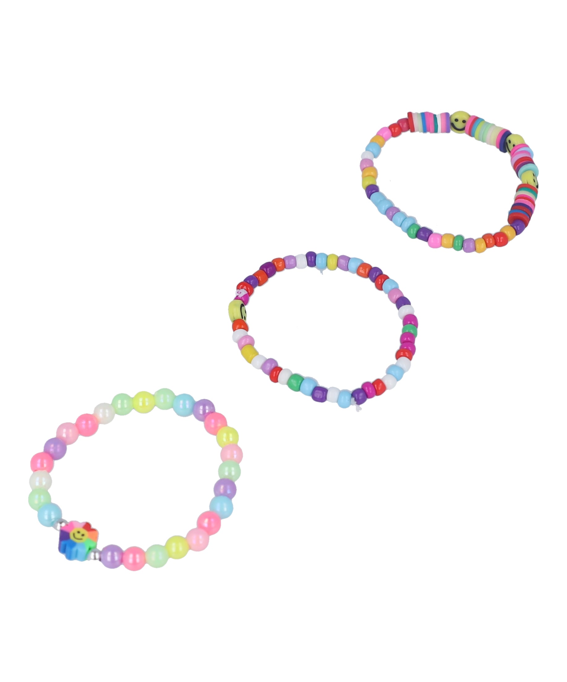 Set 3 bracelets Happy face MULTICOLORED