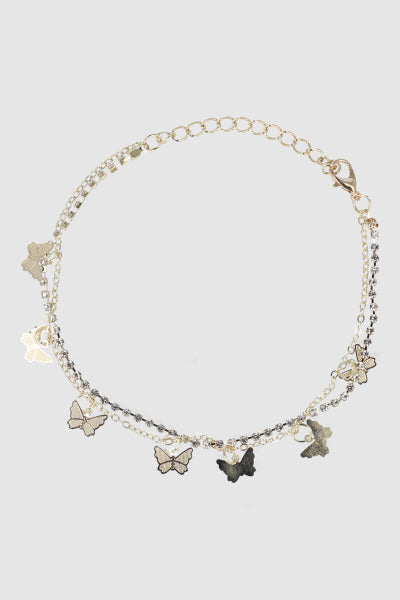 Anklet butterfly brightness GOLD