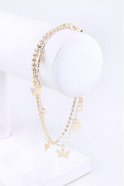 Anklet butterfly brightness GOLD