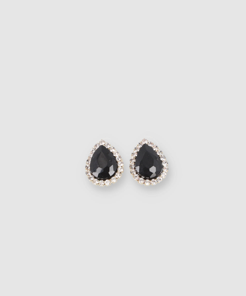 Aretes Gota Brillo NEGRO