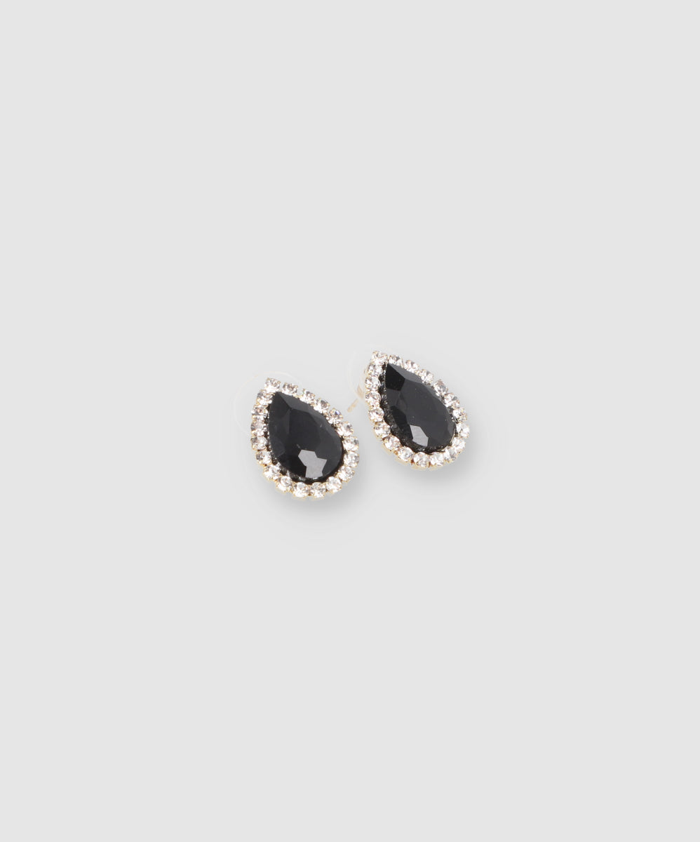 Aretes Gota Brillo NEGRO