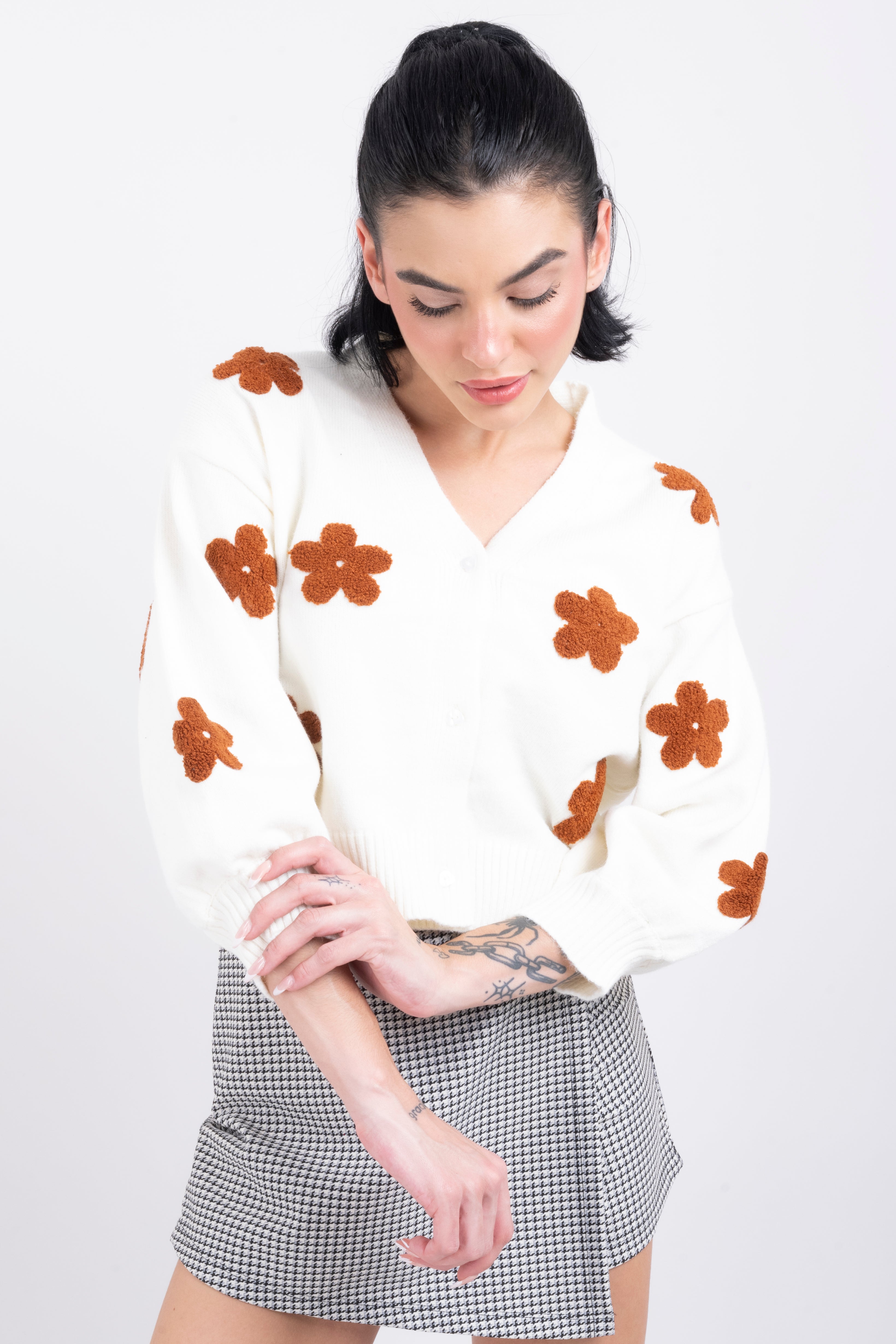 Cardigan Flores CREAM