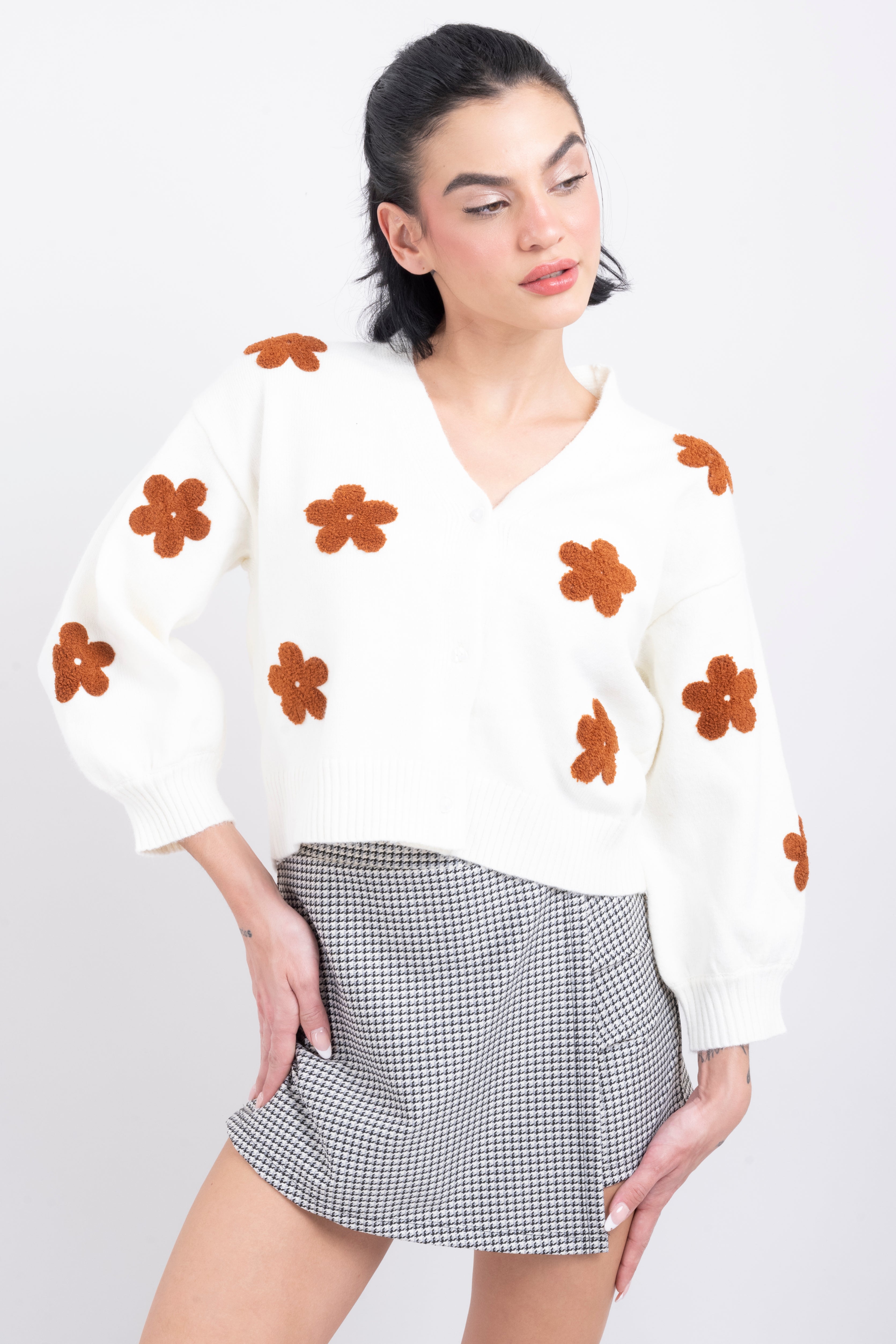 Cardigan Flores CREAM